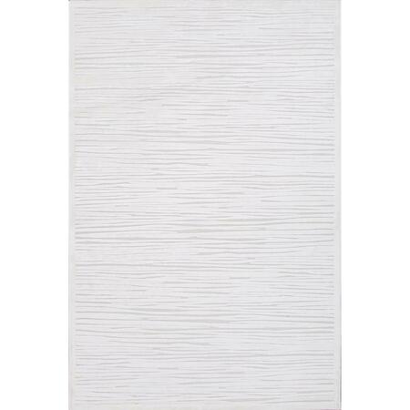 JAIPUR RUGS Fables Machine Made Linea Design Runner Rug, Blanc De Blanc - 2 ft. 6 in. x 8 ft. RUG134559